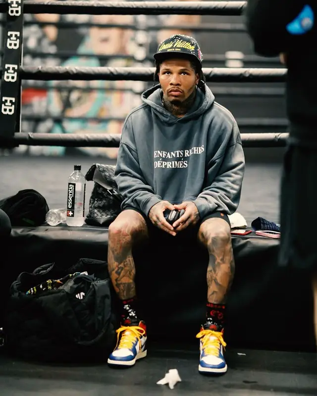 Gervonta Davis outfit in Enfants Riches Deprimes, Louis Vuitton, and Chrome Hearts, 2023