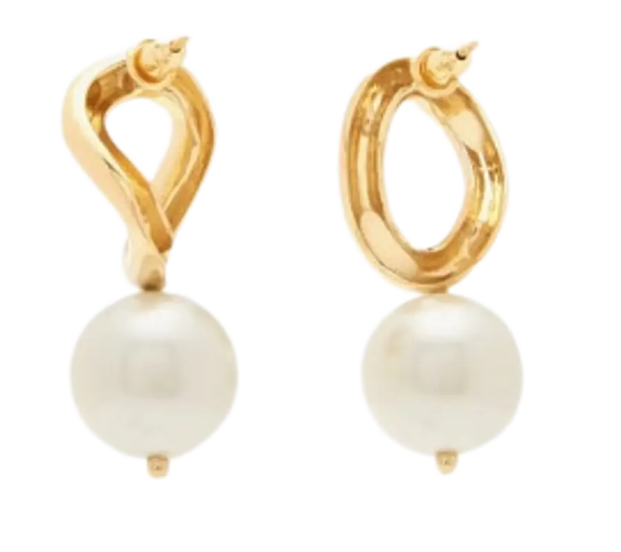 Simone Rocha Pearl Curb Chain Earrings $315