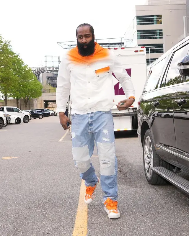James Harden outfit in Hermes, Gallery Dept., and Lanvin, 2023