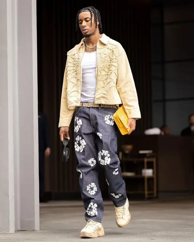 David Duke Jr outfit in Denim Tears, Burberry, and Goyard, 2023