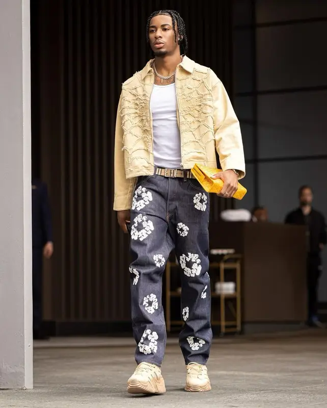 David Duke Jr outfit in Denim Tears, Burberry, and Goyard, 2023