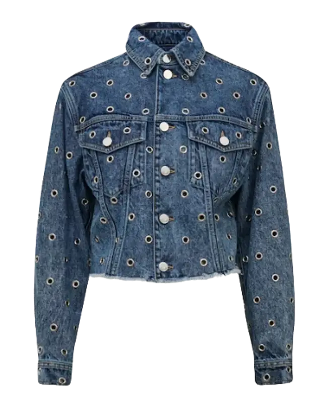 Alaïa Eyelet Denim Jacket $2290