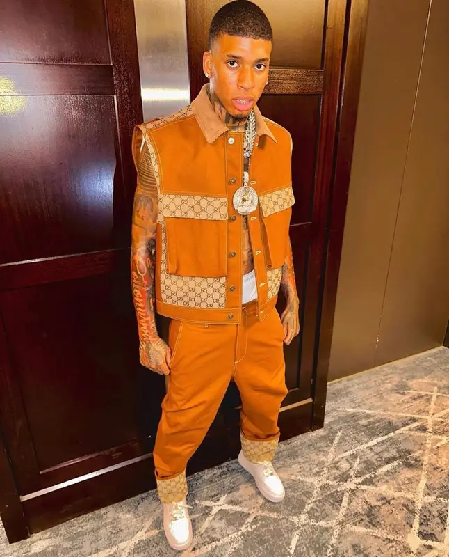 NLE Choppa outfit in Gucci, Nike, and Calvin Klein, 2023