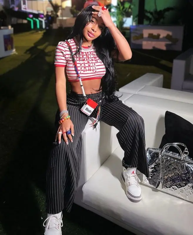 Jayda Wayda outfit in Givenchy, Pretty Little Thing, and Rhude, 2023