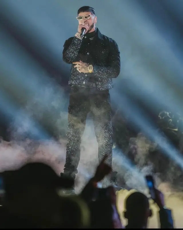 Anuel AA outfit in Amiri and Timberland, 2023