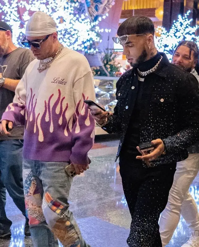 Anuel AA outfit in Amiri and Timberland, 2023