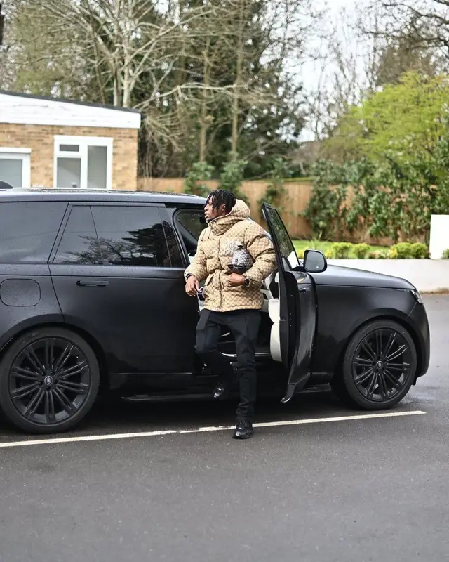 Wilfried Zaha outfit in Gucci, Goyard, and The North Face, 2023