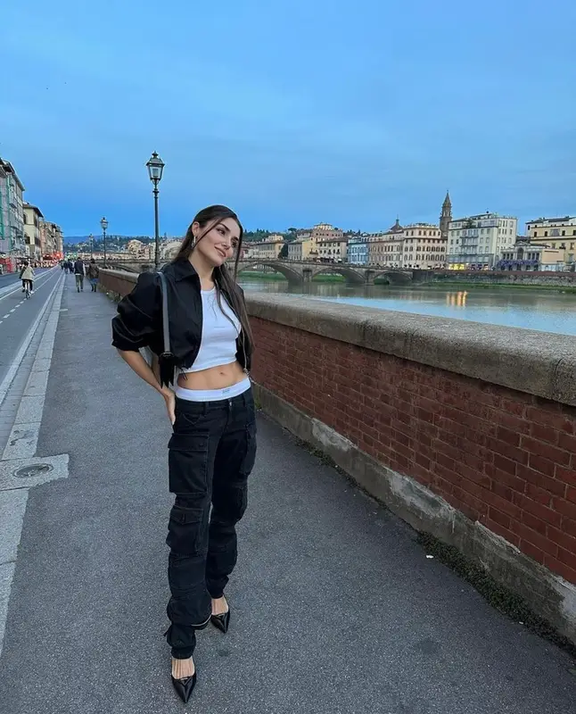 Hande Erchel outfit in Prada, The Attico, and Celine, 2023