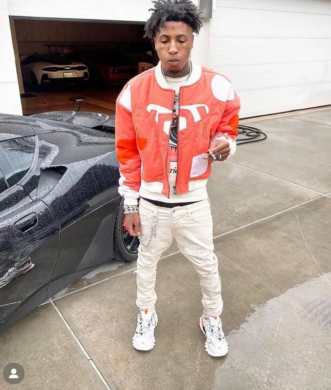 NBA YoungBoy outfit in Who Decides War, Gallery Dept., and Balenciaga, 2023
