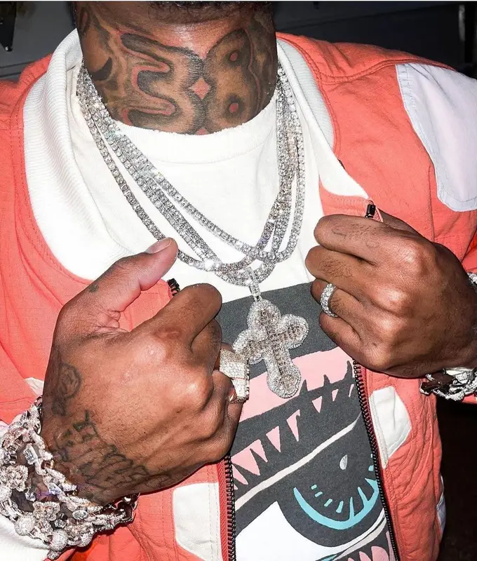 NBA YoungBoy outfit in Who Decides War, Gallery Dept., and Balenciaga, 2023