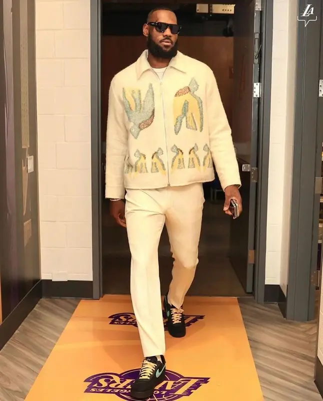 LeBron James outfit in Jil Sander, Tom Ford, and Nike, 2023