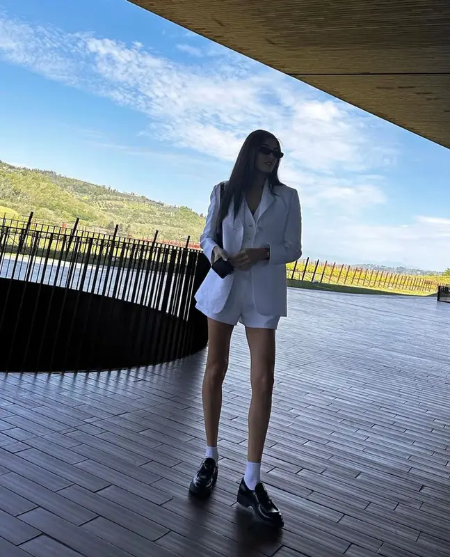 Hande Erchel outfit in Prada, Celine, and Saint Laurent, 2023