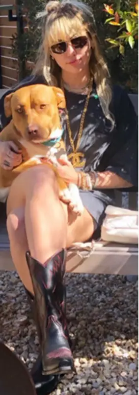 Miley Cyrus outfit in Off-White, Celine, and Chanel, 2018