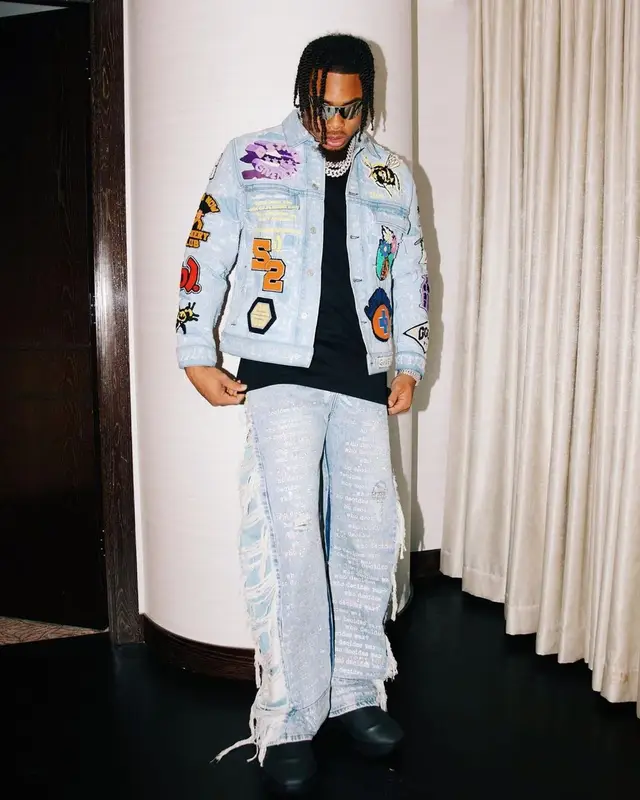 Justin Jefferson outfit in Givenchy and Who Decides War, 2023