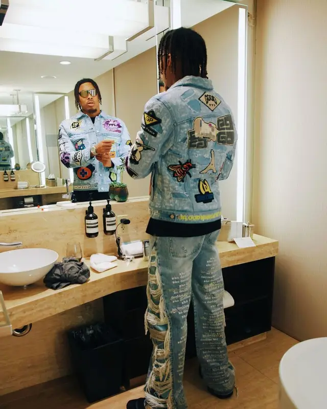 Justin Jefferson outfit in Givenchy and Who Decides War, 2023