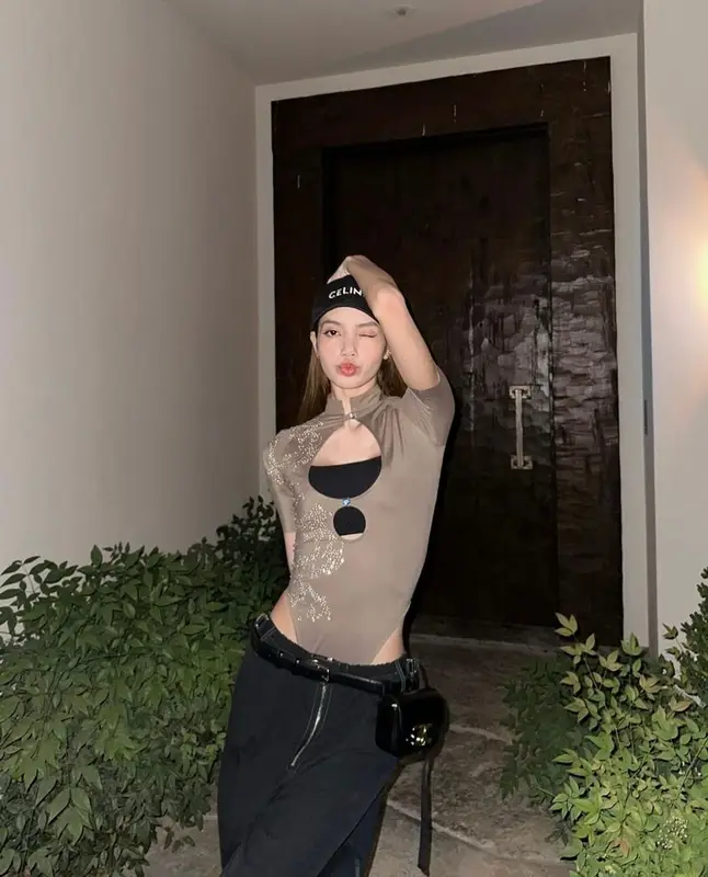 Lisa outfit in Poster Girl, Dion Lee, and Celine, 2023