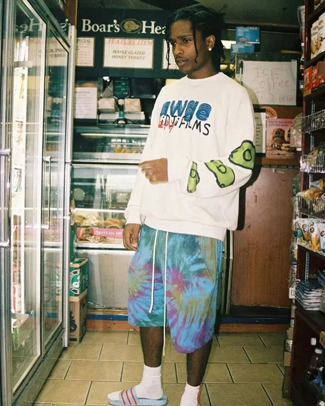 ASAP Rocky outfit in AWGE, Problem Child , and Adidas, 2019