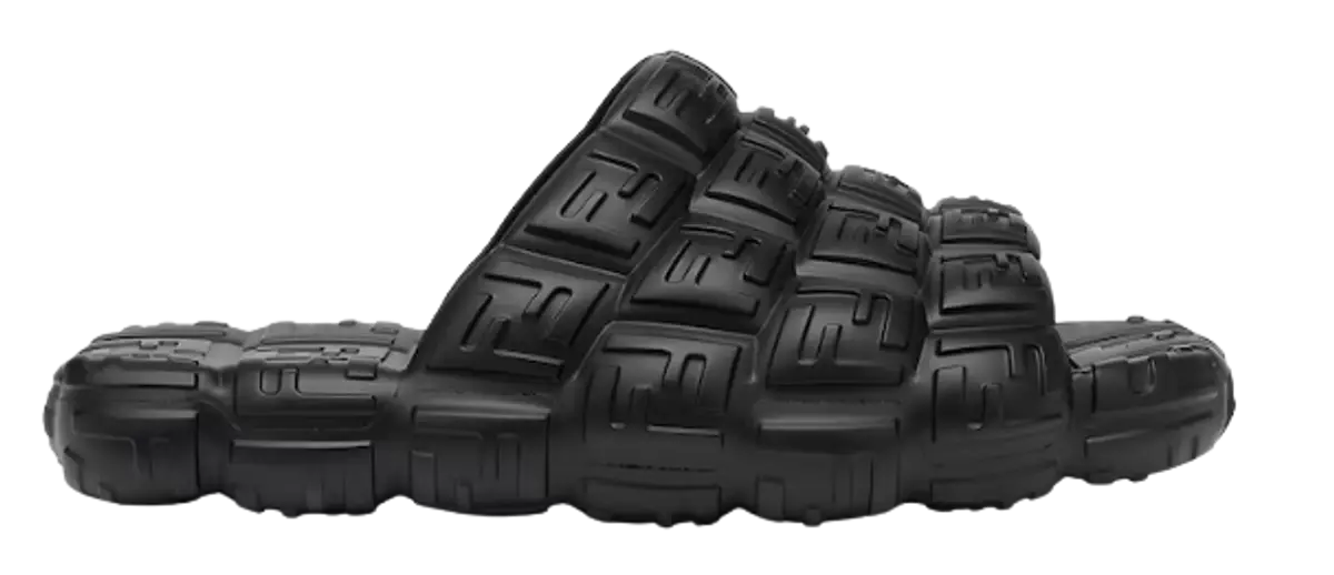 Fendi Black Rubber Slides $560