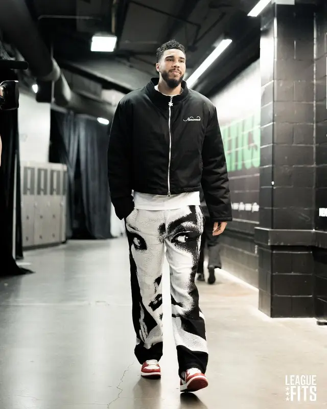 Jayson Tatum outfit in Norwood Chapters, Funeral Apparel , and Nike, 2023