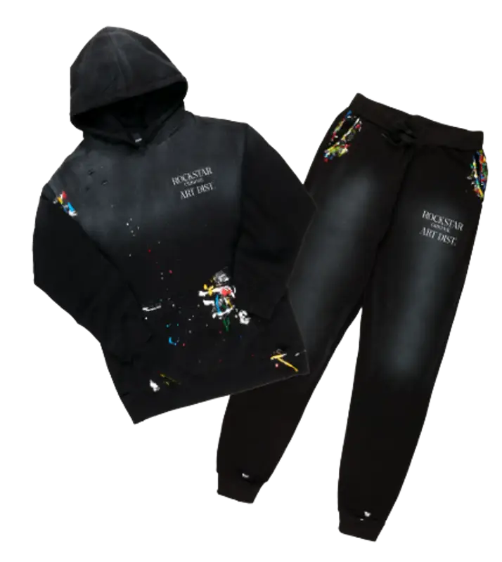 Rockstar Original Black Slim Hoodie Track Set $135