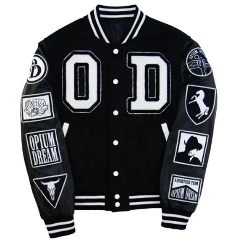 Ian Alexander OD Black Varsity Jacket $300