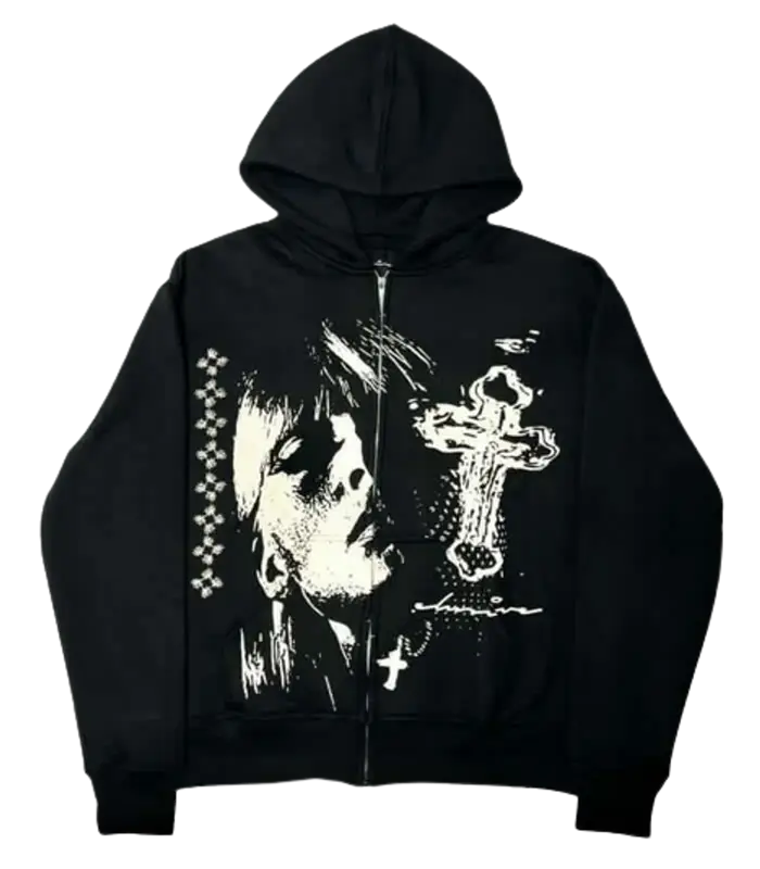 Elusive  Black Print Logo Hoodie $65