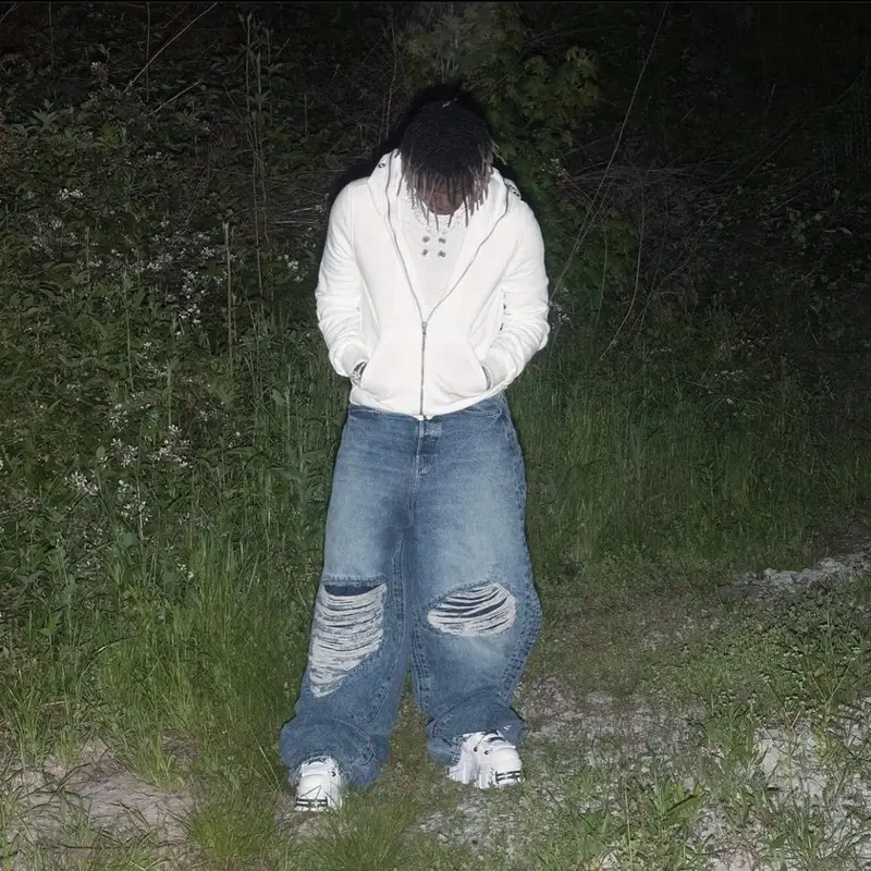 Ken Carson outfit in Rick Owens, Vetements, and New Rock, 2023