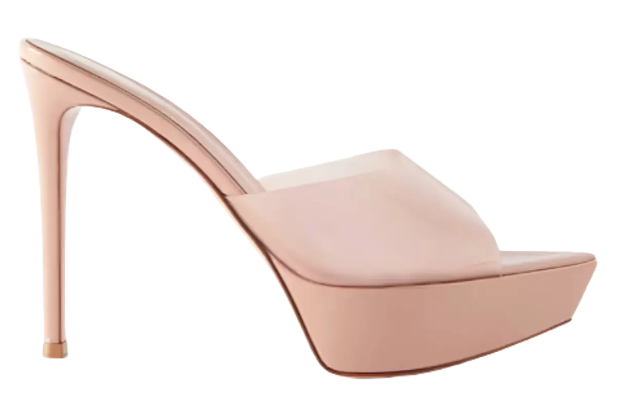 Gianvito Rossi Betty 115 Patent Leather PVC Platform Mules $749