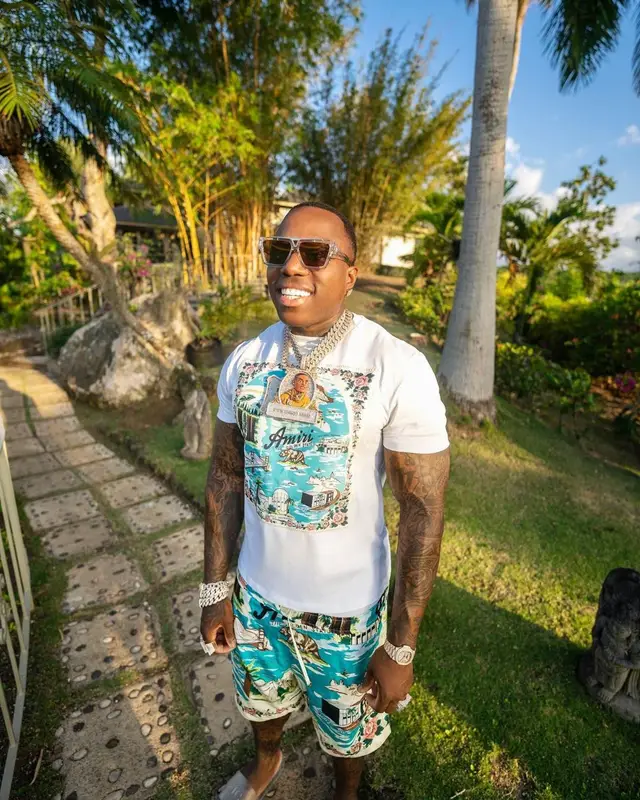 BandMan Kevo outfit in Amiri, Louis Vuitton, and Gucci, 2023
