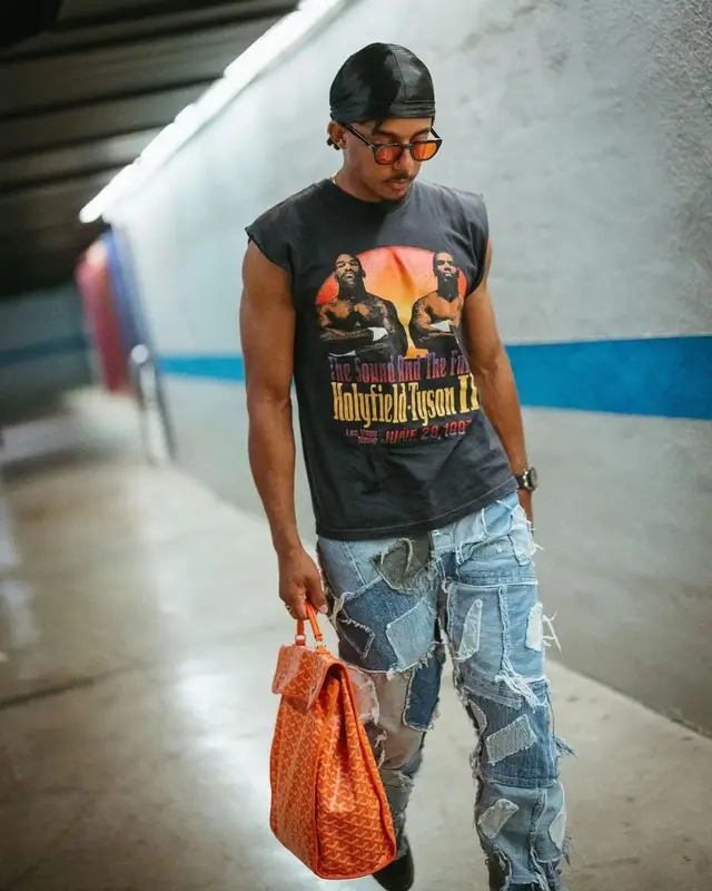 Jules Kounde outfit in Vintage, Gallery Dept., and Goyard, 2023
