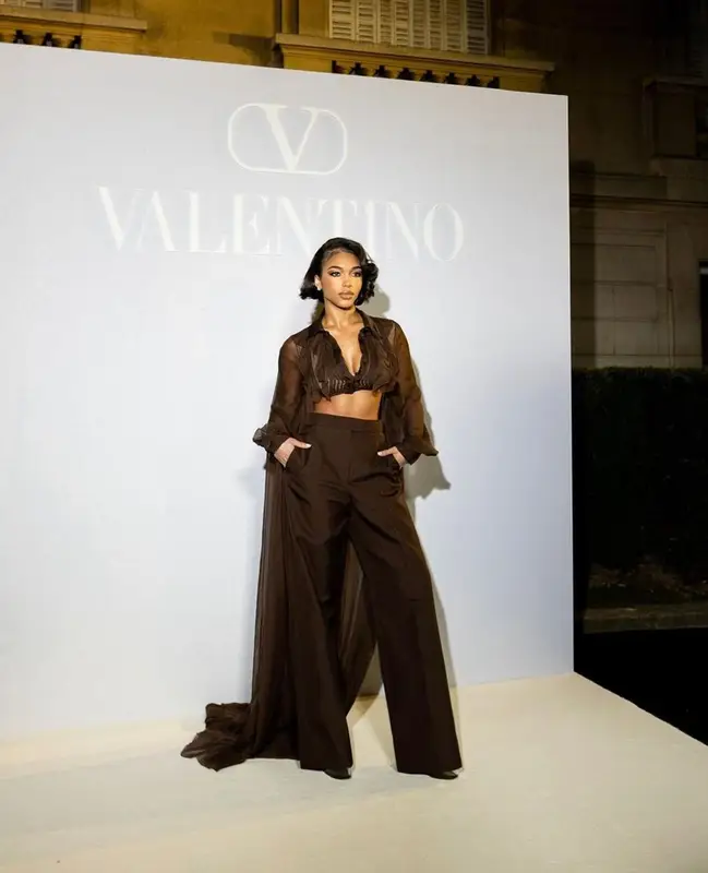 Lori Harvey outfit in Valentino and Valentino Garavani, 2023