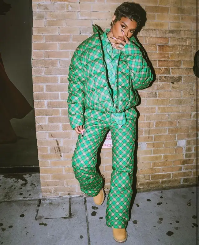 Teyana Taylor outfit in ERL and Timberland, 2023