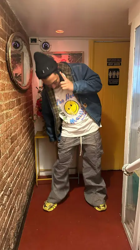 Lil Meech outfit in Carhartt, Martine Rose, and Rick Owens, 2023