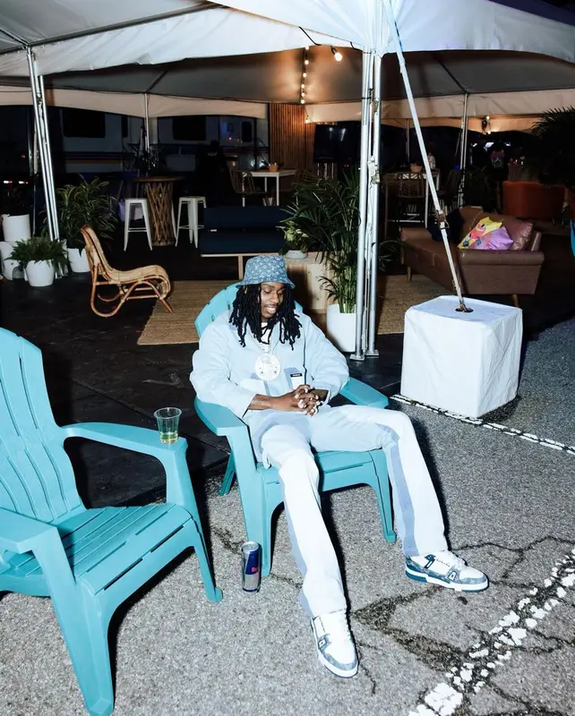 Polo G outfit in Nahmias and Louis Vuitton, 2023