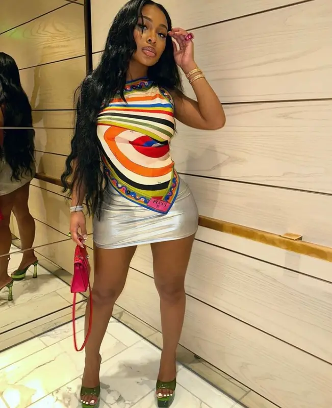 Jayda Wayda outfit in Emilio Pucci, Bvlgari, and Hermes, 2023