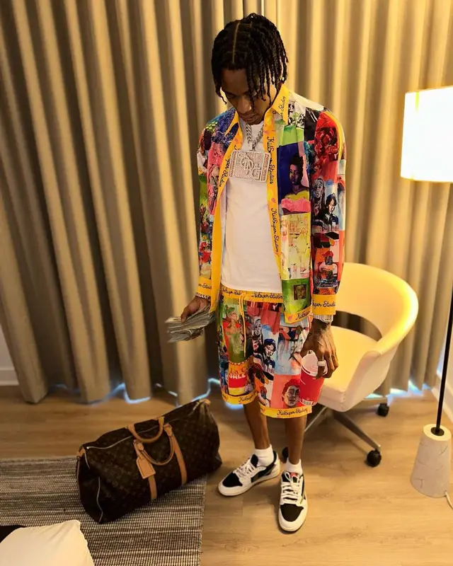 Soulja Boy outfit in KidSuper, Nike, and Travis Scott Merch, 2023