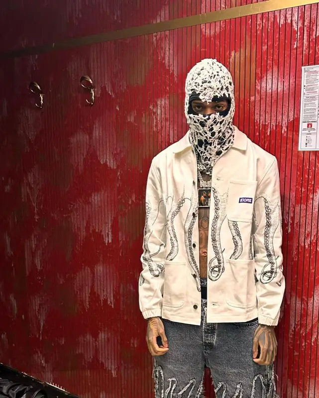 NLE Choppa outfit in Octopus Brand, Nike, and Emilio Aparicio, 2023