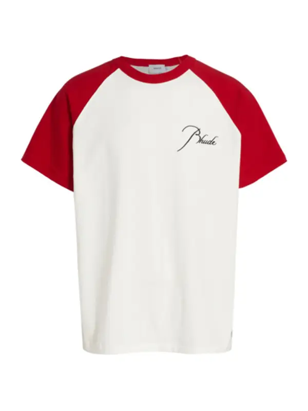 Rhude Red And White Raglan T-shirt $230