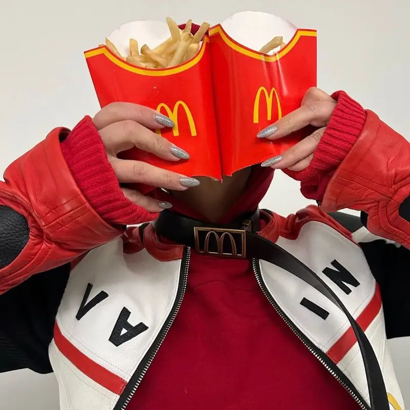 Coi Leray outfit in McDonald's Merch and Jimi Vain, 2023