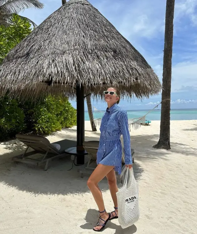 Sofia Richie outfit in Prada, Celine, and The Row, 2023