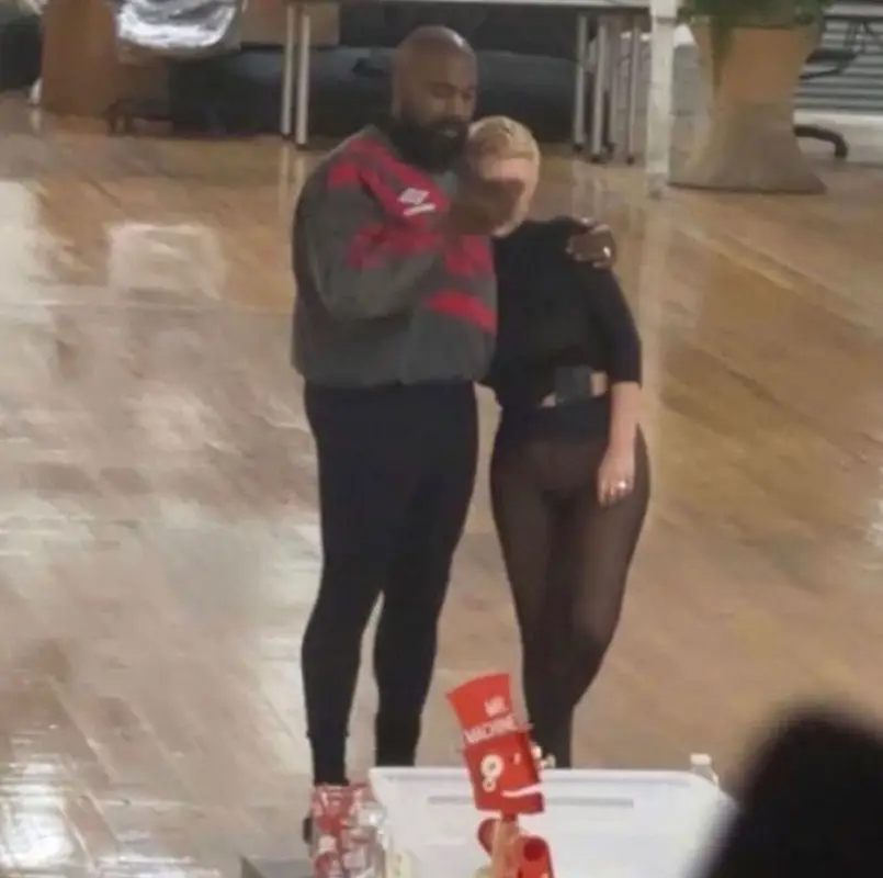 Kanye West outfit in Umbro, 2023