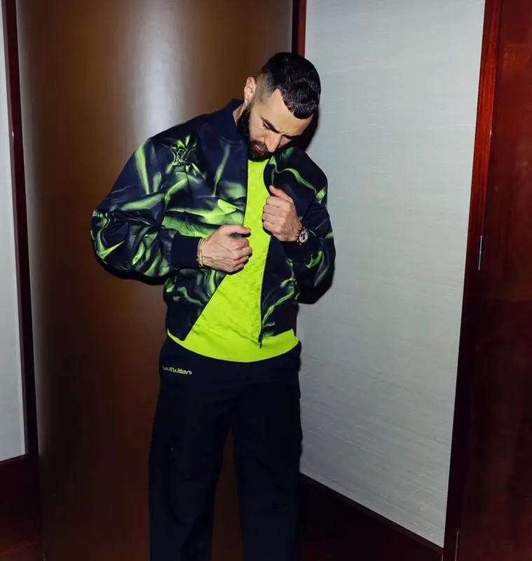 Karim Benzema outfit in Louis Vuitton, 2023