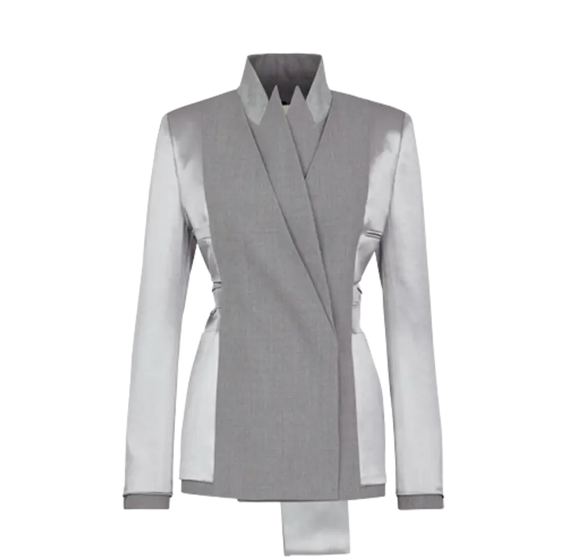 Fendi Gray Satin Wool Gabardine Overcoat $3980