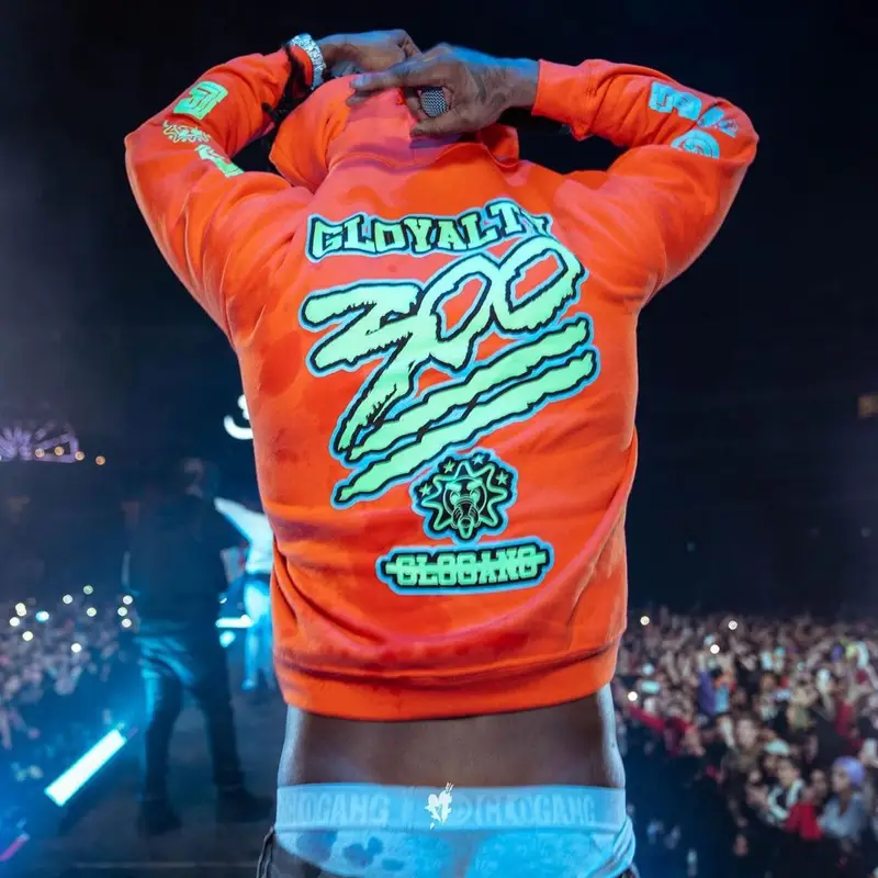 Chief Keef outfit in Undercover, Amiri, and Jordan, 2019
