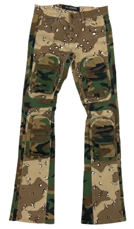 Valabasas Dual Soldier Camo Stacked Jeans $185