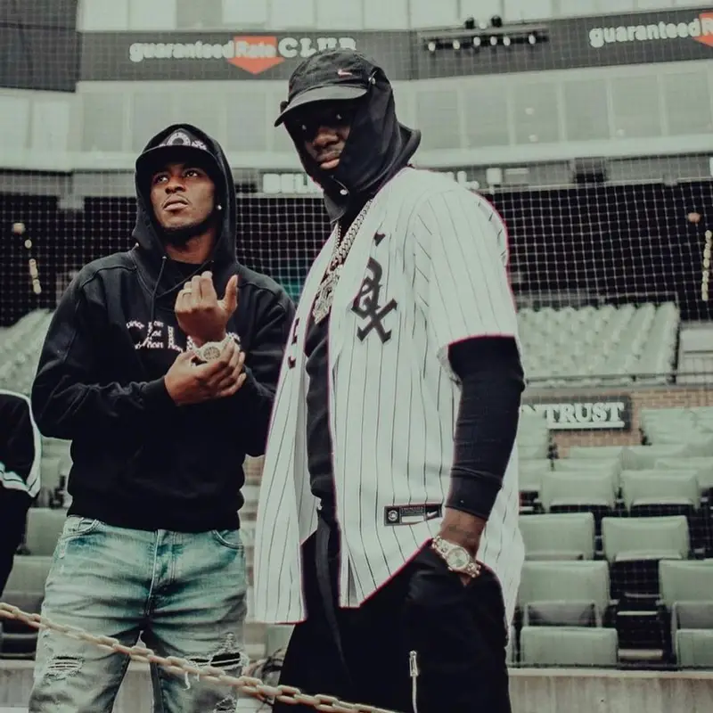 Lil Yachty outfit in Chicago White Sox, Nike, and Alyx, 2021