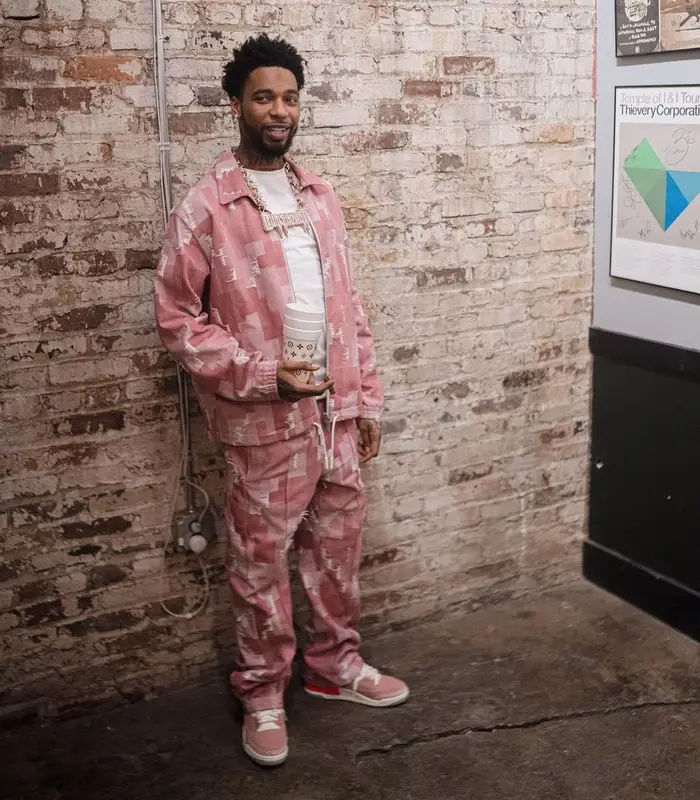 Key Glock outfit in Marcelo Burlon County of Milan and Jordan, 2023