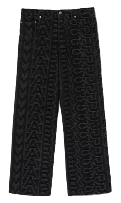 Marc Jacobs Monogram Denim Black Pants $495