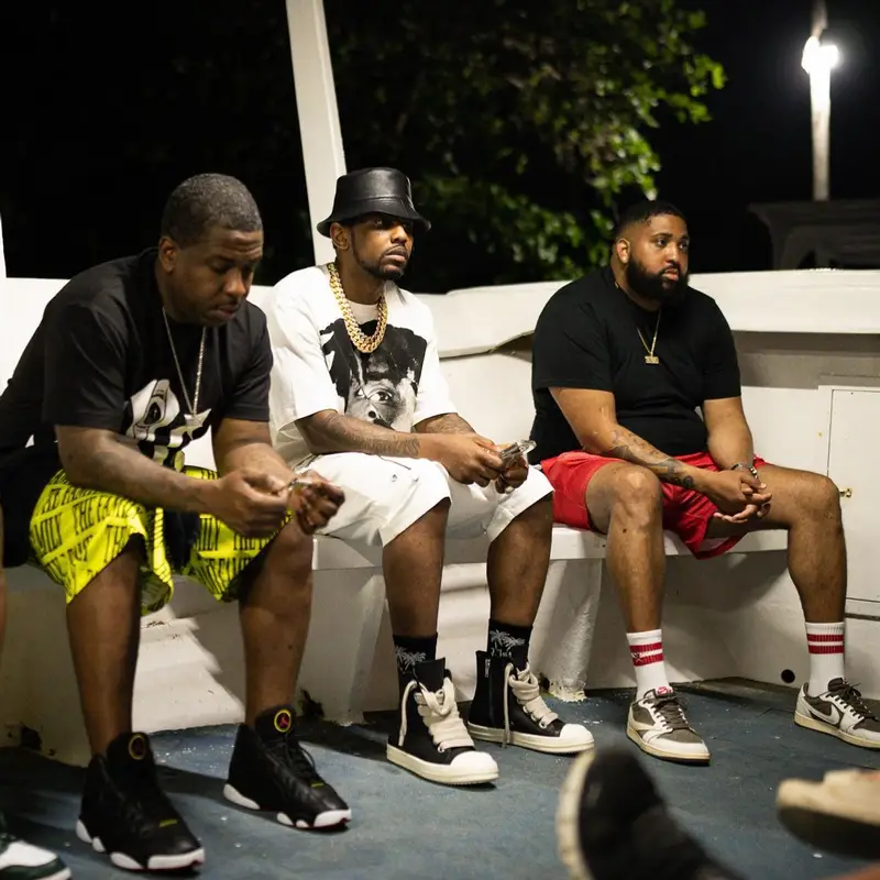 Fabolous outfit in Rick Owens, Loewe, and Rhude, 2023