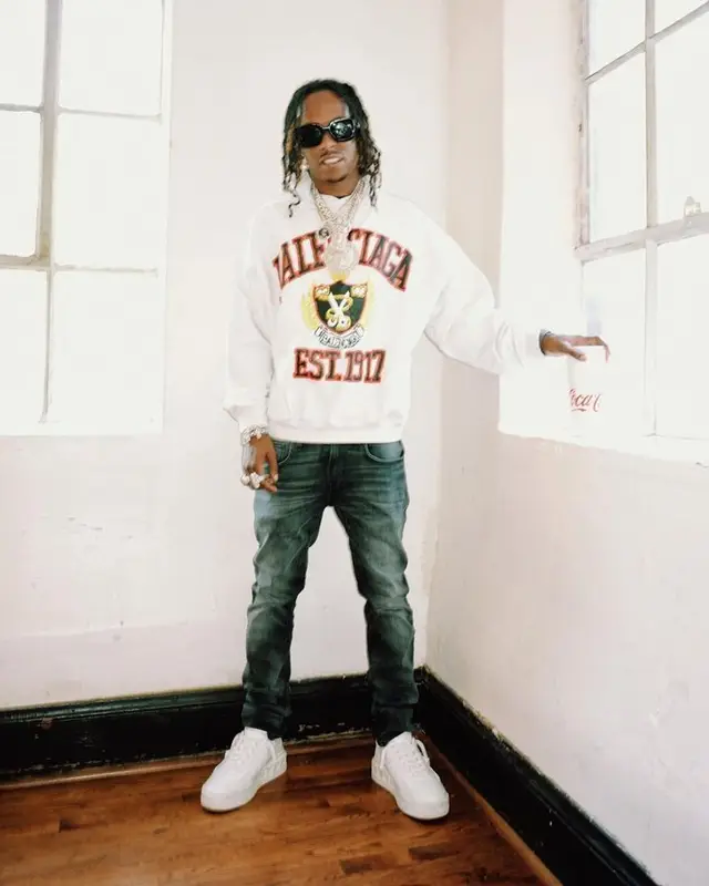 Rich The Kid outfit in Balenciaga and Valentino, 2023